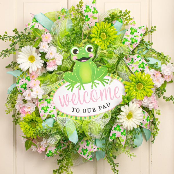 12  Wooden Sign: Welcome To Our Pad Frog For Cheap