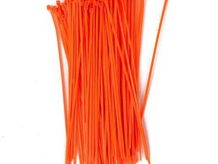 8  Cable Zip Tie: Fluorescent Orange (100) Supply