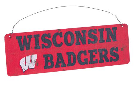 12x4 Collegiate Tin Sign: Wisconsin Badgers Discount