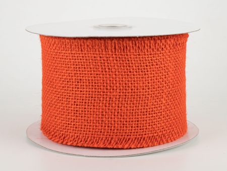 2.5  Burlap Fabric Roll With Fringe Edge: Orange (10 Yards) Online now