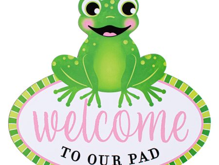 12  Wooden Sign: Welcome To Our Pad Frog For Cheap