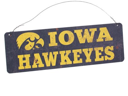 12x4 Collegiate Tin Sign: Iowa Hawkeyes For Discount