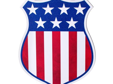 12  Wooden Sign: American Flag Badge For Discount