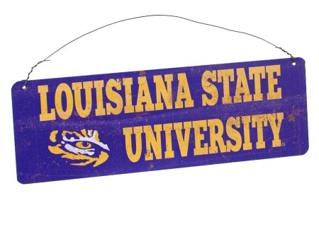 12x4 Collegiate Tin Sign: LSU For Sale