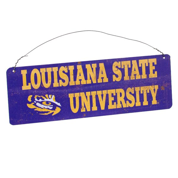 12x4 Collegiate Tin Sign: LSU For Sale