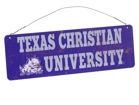 12x4 Collegiate Tin Sign: TCU Sale