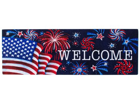 Waterproof Fireworks & Flag Signature Sign (5  x 15 ) Sale