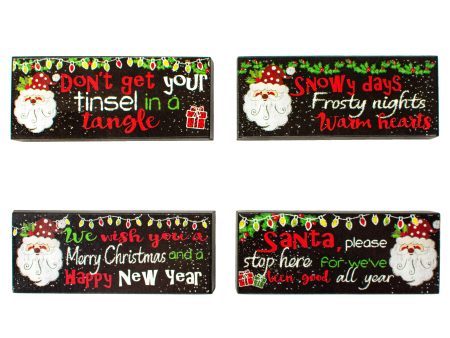 4  Santa Desktop Block Signs (4) Online