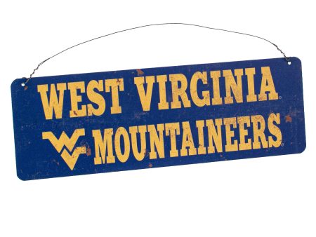 12x4 Collegiate Tin Sign: West Virginia Mountaineers For Cheap