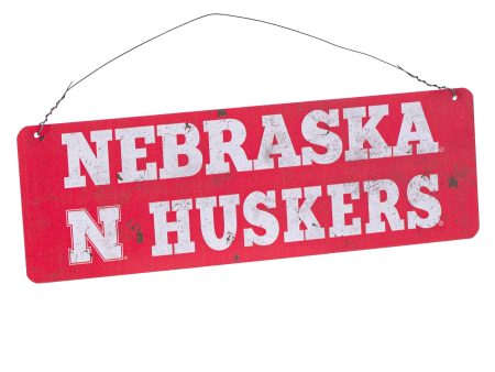 12x4 Collegiate Tin Sign: Nebraska Huskers Discount