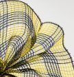 10  Small Check Fabric Mesh: Black & Yellow Hot on Sale