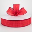 1.5  Estelle Textured Linen Ribbon: Red (50 Yards) Discount