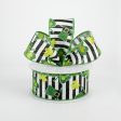 1.5  St. Patrick s Clovers & Hats Stripe Ribbon (10 Yards) Sale