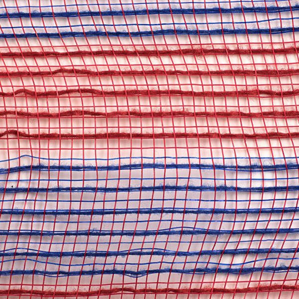 10  Thin Stripe Fabric Mesh: Red & Royal Blue For Cheap