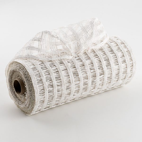 10  Poly Burlap Check Mesh: White For Discount