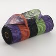 10  Wide Stripe Fabric Mesh: Black, Purple, Fresh Green, Orange Cheap