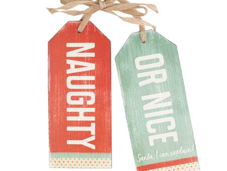 10  Tag Sign Greeter: Naughty or Nice Online Sale