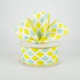 1.5  Mosaic Diamond Pattern Ribbon: Yellow & Aqua (10 Yards) Cheap