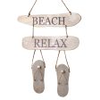 24  Beach Relax Driftwood Flip Flop Sign For Discount