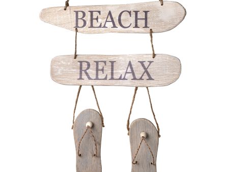 24  Beach Relax Driftwood Flip Flop Sign For Discount