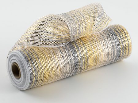 10  Ombré Metallic Deco Mesh: Pewter, Gold, Silver For Cheap