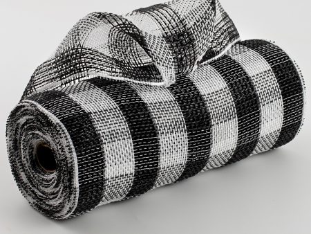 10  Cotton Check Deco Mesh: Black & White Supply