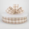 1.5  Woven Buffalo Plaid Ribbon: Natural & Cream (50 Yards) Online now