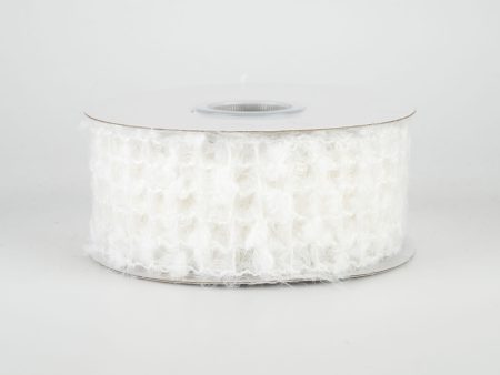 1.5  Snow Flocked Net Ribbon (10 Yards) Fashion