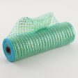 10  All Foil Thick Metallic Mesh: Aqua & Lime Fashion