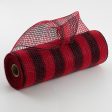 10  Thin Stripe Fabric Mesh: Red & Black Online