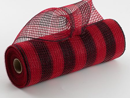 10  Thin Stripe Fabric Mesh: Red & Black Online