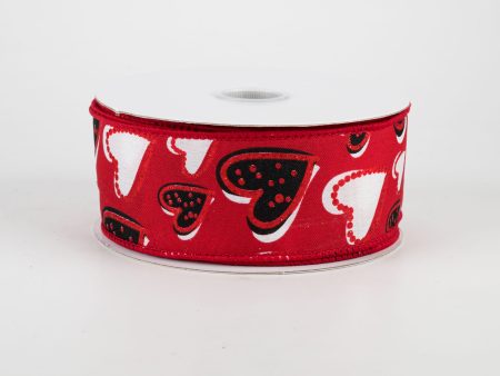 1.5  Kelly Hearts Ribbon: Red (10 Yards) For Cheap