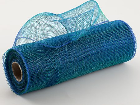 10  Poly Deco Mesh: 2-Tone Peacock Blue Online now