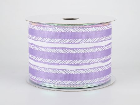 2.5  Iridescent Feather Stripes Ribbon: Lavender (10 Yards) Discount