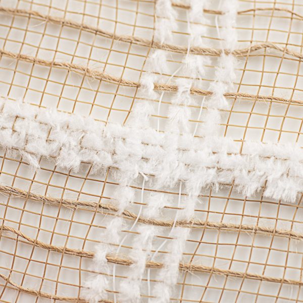 10  Magnolia Plaid Mesh: Natural & White Sale