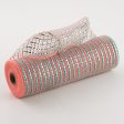 10  All Foil Thick Metallic Mesh: Coral & Aqua Online Sale