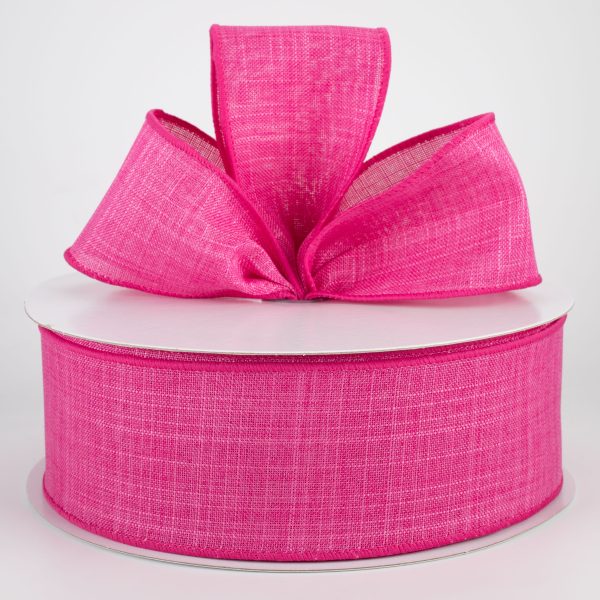 2.5  Estelle Textured Linen Ribbon: Fuchsia (50 Yards) on Sale