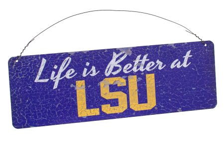 12x4 Collegiate Tin Sign: Life is Better at LSU Discount