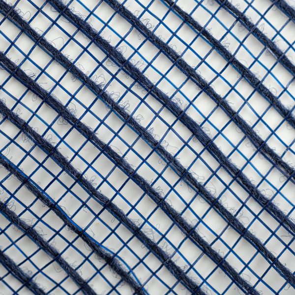 10  Stripe Fabric Mesh: Navy Blue Fashion