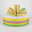 1.5  Walla Stripes Ribbon: Yellow, Fuchsia, Lime, Turquoise (50 Yards) For Cheap