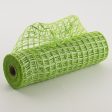 10  Wide Weave Metallic Mesh: Lime Green Check Supply