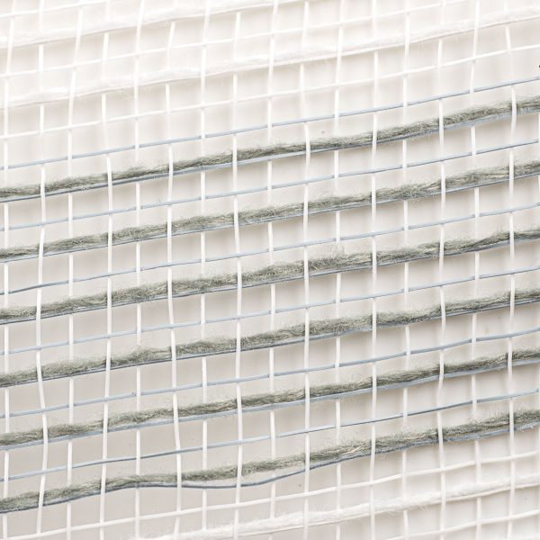 10  Thin Stripe Fabric Mesh: White & Grey For Sale