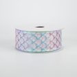 1.5  Glitter Fish Scales Ribbon: Pastel (10 Yards) For Discount