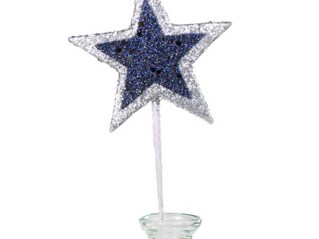 15  Glittered Star Pick: Silver & Navy on Sale