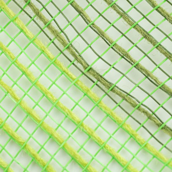 10  Wide Stripe Fabric Mesh: Fresh Green & Moss on Sale