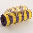 10  Thin Stripe Fabric Mesh: Yellow & Purple Discount