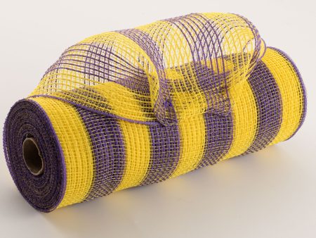 10  Thin Stripe Fabric Mesh: Yellow & Purple Discount