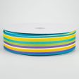 1.5  Walla Stripes Ribbon: Purple, Lime, Yellow, Turquoise (50 Yards) Sale