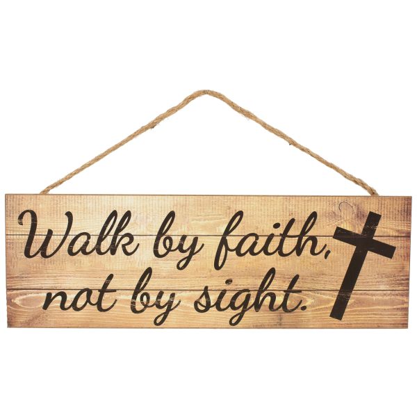 15  Wooden Sign: Walk by Faith Discount