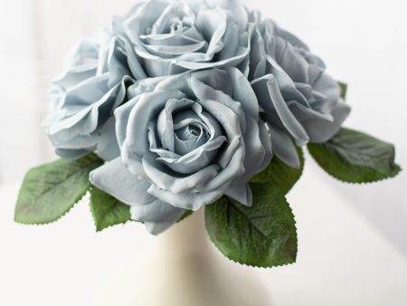 10  Rose Bouquet: Dusty Blue (5) on Sale